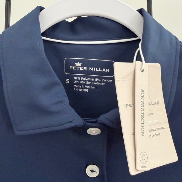 Peter Millar F1 Miami Navy Sleeveless Polo Tee - Picture 3 of 4